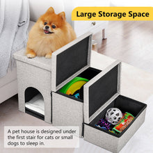 Load image into Gallery viewer, truepal 3 Steps Portable Pet Soft Plush Ladder Dog Cat Stairs Ramp with Storage Box