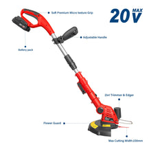 Load image into Gallery viewer, TOPEX 20V Cordless Lawn Grass Line Trimmer 2 in 1 Whipper Snipper with 10 Blades