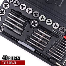 Load image into Gallery viewer, TOPEX 40 PCs Imperial Tap and Die Set Screw Thread Drill Kit Pitch Gauge M3-M12