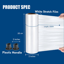 Load image into Gallery viewer, MasterSpec Clear Plastic Stretch Wrap Film, 50cm x 400m Durable Packing Moving Packaging Heavy Duty Shrink Film 25U with Plastic Rotary Handle