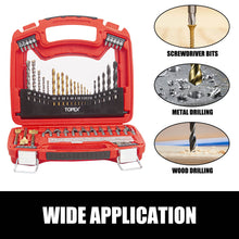 Load image into Gallery viewer, TOPEX 128 Piece Drill Bit Set HSS Titanium Drill &amp; Screwdriver Bit Set with Case