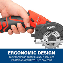 Load image into Gallery viewer, TOPEX 12V Max Cordless Circular Saw 85 mm Compact Lightweight w/ Battery &amp; Charger