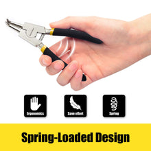Load image into Gallery viewer, MasterSpec 7&quot; Nickel Coated Circlip Pliers Set Snap Ring Remover Rolling Pounch
