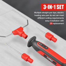 Load image into Gallery viewer, TOPEX 4V 3-IN-1 Cordless Foam Cutter, Hot Knife Engraving Kit, Electric Styrofoam Polystyrene Cutting Tool Set, with LED light for Crafting and Foam Projects