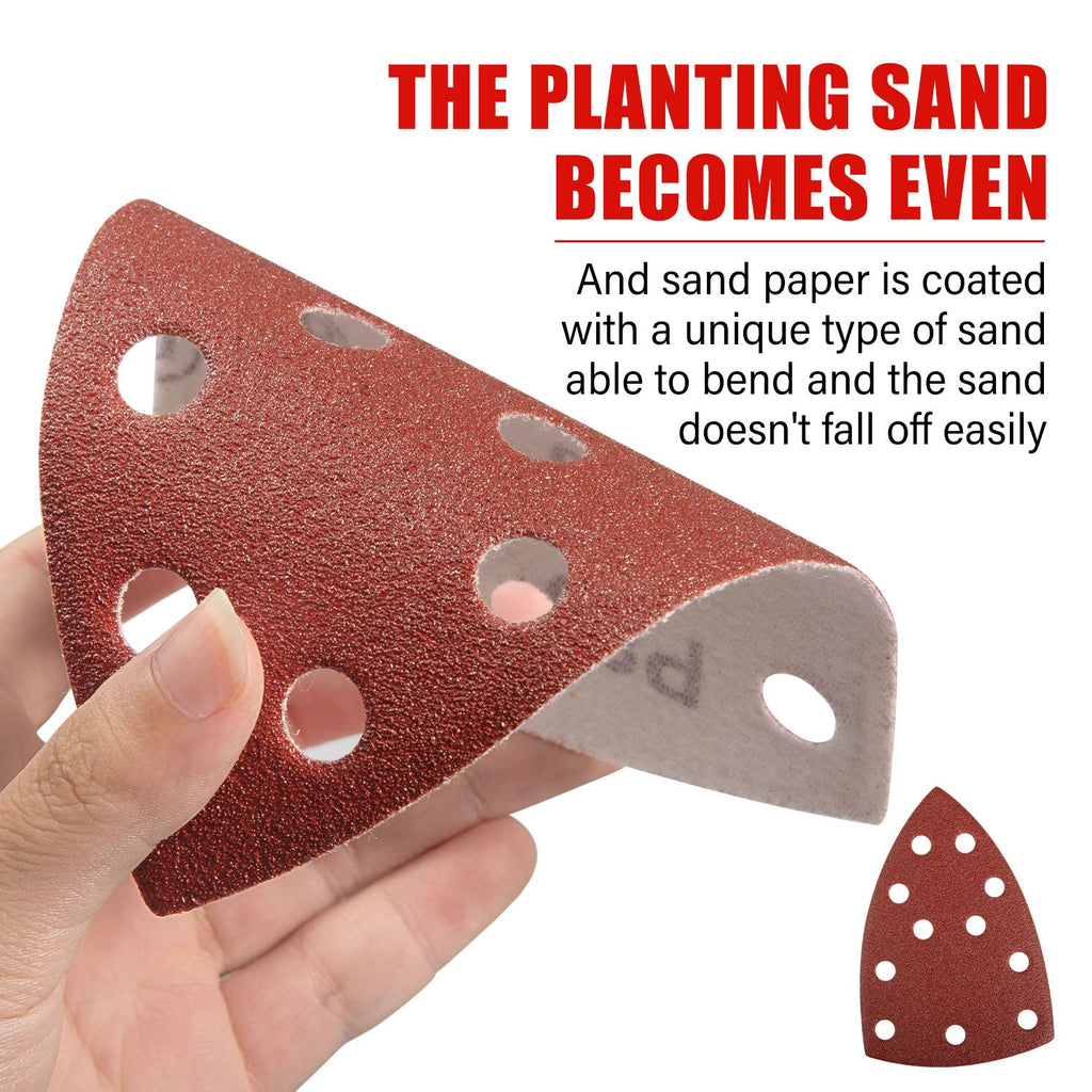 TOPEX Detail Sanding Sheets, 102x148mm, 10x40,60,80,100,120,240 Oxide Sandpaper Sanding Paper Pads Abrasive Sheet Hook&Loop Mixed Grits Coarse Accessories for TOPEX Sanders
