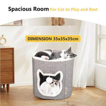 Load image into Gallery viewer, truepal Foldable Cat House Cat Cave Calming Cat Bed for Indoor Cats Washable Cat Condo with Hanging Toy Anti-tip Reinforced Design Suitable for Cats &amp; Kittens
