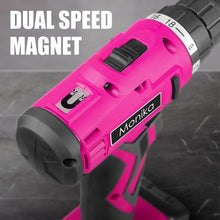Load image into Gallery viewer, Monika Pink Power Tool Combo Set Cordless Drill Driver Rechargeable Screwdriver ELectric Cutter w/ 159PCS Household Tool Set &amp; 20PCS Gardening Kit