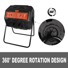 Load image into Gallery viewer, KOZYARD Dual Chamber Compost Bin 360 Degree Rotating with Lids