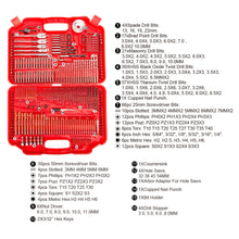 Load image into Gallery viewer, TOPEX 246PCs Combination Drill Bit Set Screw Bits Titanium for Metal Wood Masonry