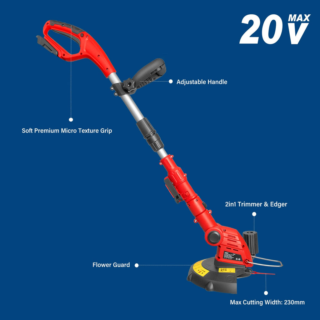 TOPEX 20V Cordless Blower Hedge Trimmer and Grass Trimmer Combo Kit w/ Battery