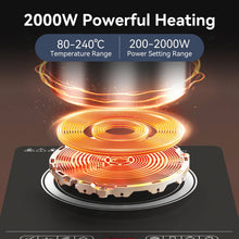 Load image into Gallery viewer, Stelive 2000W Electric Induction Cooktop Portable Kitchen Cooker 8 Power Levels Electric Burner Induction Cooker with Sensor Touch (Black)