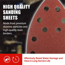 Load image into Gallery viewer, TOPEX Detail Sanding Sheets, 102x148mm, 10x40,60,80,100,120,240 Oxide Sandpaper Sanding Paper Pads Abrasive Sheet Hook&amp;Loop Mixed Grits Coarse Accessories for TOPEX Sanders