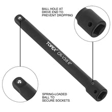 Load image into Gallery viewer, TOPEX 9-Piece Extension Bar Set 1/4&quot; 3/8&quot; and 1/2&quot; Black Drive Socket Extensions