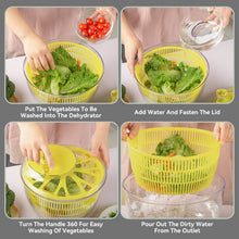 Load image into Gallery viewer, Stelive 2-IN-1 Salad Spinner Salad Spinner Vegetable Chopper Slicer Food Choppers Vegetable Slicer Fruit Cutter Food Dicer with Container Hand Guard (Yellow)