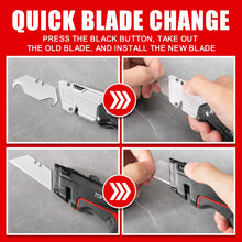 Load image into Gallery viewer, TOPEX Deluxe Folding Utility Knife 2 Piece Lock Back Auto Load Total 58 Blades
