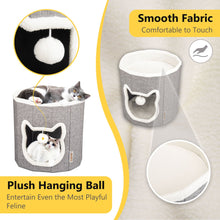 Load image into Gallery viewer, truepal Foldable Cat House Cat Cave Calming Cat Bed for Indoor Cats Washable Cat Condo with Hanging Toy Anti-tip Reinforced Design Suitable for Cats &amp; Kittens