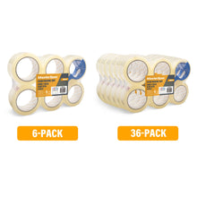 Load image into Gallery viewer, MasterSpec Clear Packing Tape - 36 Rolls w/ Cutters, 450m Total Length, 48mm x 75m