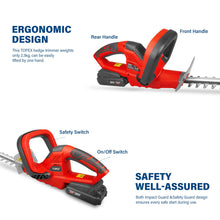 Load image into Gallery viewer, TOPEX 20V Cordless Hedge Trimmer for Shrub, Cutting, Trimming, Pruning