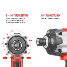 Load image into Gallery viewer, TOPEX 20V Cordless Hammer Drill Impact Driver Power Tool Combo Kit w/ Drill Bits