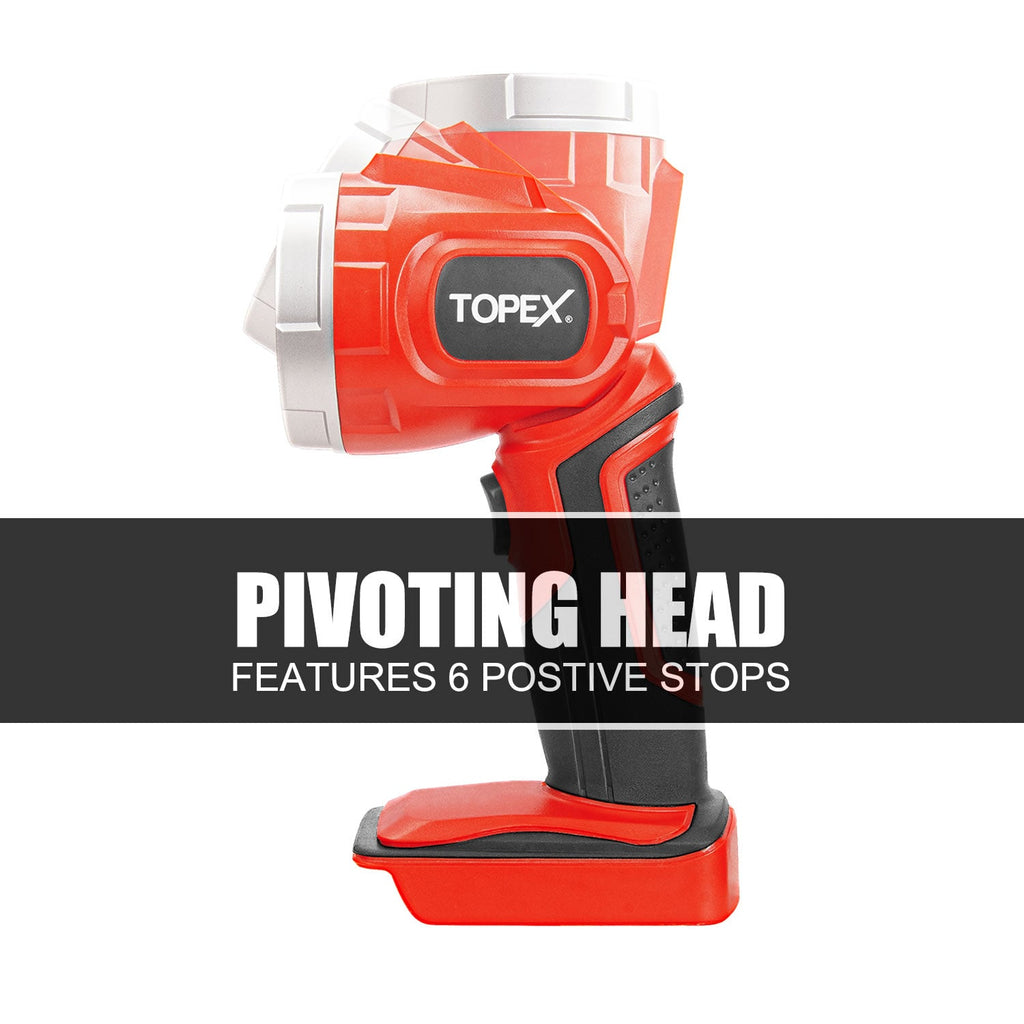 TOPEX 20 V Cordless Kit: Hammer Drill, Impact Driver, LED Light w/ Fast Charger