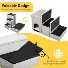 Load image into Gallery viewer, truepal 3 Steps Portable Pet Soft Plush Ladder Dog Cat Stairs Ramp with Storage Box