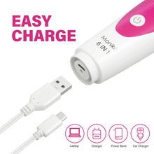 Load image into Gallery viewer, Monika 6-in-1 Electric Lady Shaver, Cordless for Woman Face/Leg/Underarm, Micro USB Portable