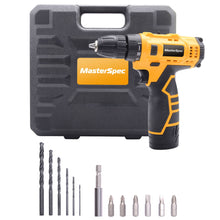 Load image into Gallery viewer, MasterSpec 12V Cordless Drill Driver Screwdriver Accessories W/1 Battery Charger