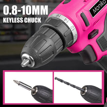 Load image into Gallery viewer, Monika Pink Power Tool Combo Set Cordless Drill Driver Rechargeable Screwdriver ELectric Cutter w/ 159PCS Household Tool Set &amp; 20PCS Gardening Kit