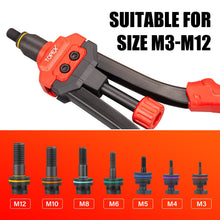 Load image into Gallery viewer, TOPEX 150 PCS Rivet Nut Bolt Steel Rivets Tool Flange Blind Nutserts Flat Zinc M3-M12