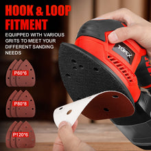 Load image into Gallery viewer, TOPEX 200w Electric Detail Sander with Sandpaper Polisher&amp;Dust Box Small Triangular Palm Sander