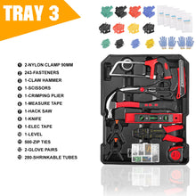 Load image into Gallery viewer, MasterSpec 1180pcs Professional Tool Set Aluminum Case Tool Kits w/ Rolling Tool Box