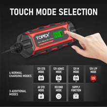 Load image into Gallery viewer, TOPEX Car Battery Charger, 10A 6V/12V Smart Automatic Battery Charger Maintainer with LCD Display for Lead Acid, LiFePo4 Battery in Truck, Motorcycle