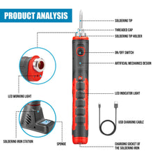 Load image into Gallery viewer, TOPEX 4V Max Cordless Soldering Iron with Rechargeable Lithium-Ion Battery