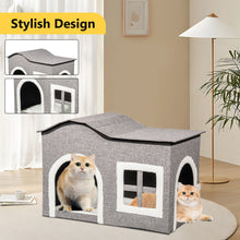 Load image into Gallery viewer, truepal Foldable Cat House Cat Cave Calming Cat Bed for Indoor Cats Washable Cat Condo with Window &amp; Doorway Anti-tip Reinforced Design Suitable for Cats &amp; Kittens (XL Size)