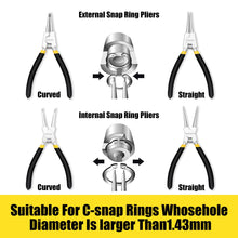 Load image into Gallery viewer, MasterSpec 7&quot; Nickel Coated Circlip Pliers Set Snap Ring Remover Rolling Pounch