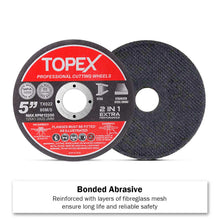 Load image into Gallery viewer, TOPEX 50-Piece 125mm 5&quot; Professional Cutting Wheels Discs 2 in 1 Steel Inox Ultra Thin