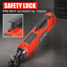 Load image into Gallery viewer, TOPEX 3/8&quot; 12V Cordless Electric Ratchet Wrench 45NM/33.2ft-lbs 300RPM Variable Speed &amp; LED Light