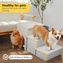 Load image into Gallery viewer, truepal 3 Steps Portable Pet Soft Plush Ladder Dog Cat Stairs Ramp with Storage Box