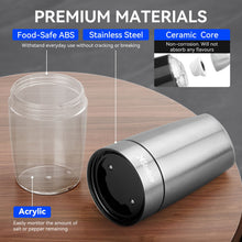 Load image into Gallery viewer, Stelive 2-Piece Auto Salt and Pepper Grinder Set, Auto Salt and Pepper Mills Set, Electric Salt and Pepper Shakers, with Adjustable Coarseness for Seasoning