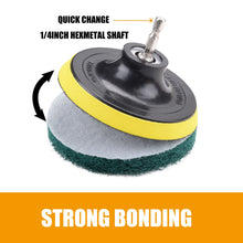 Load image into Gallery viewer, MasterSpec 15PCS Drill Brush Sponge Scrubber Scrub Brush Kit with Extend Holder