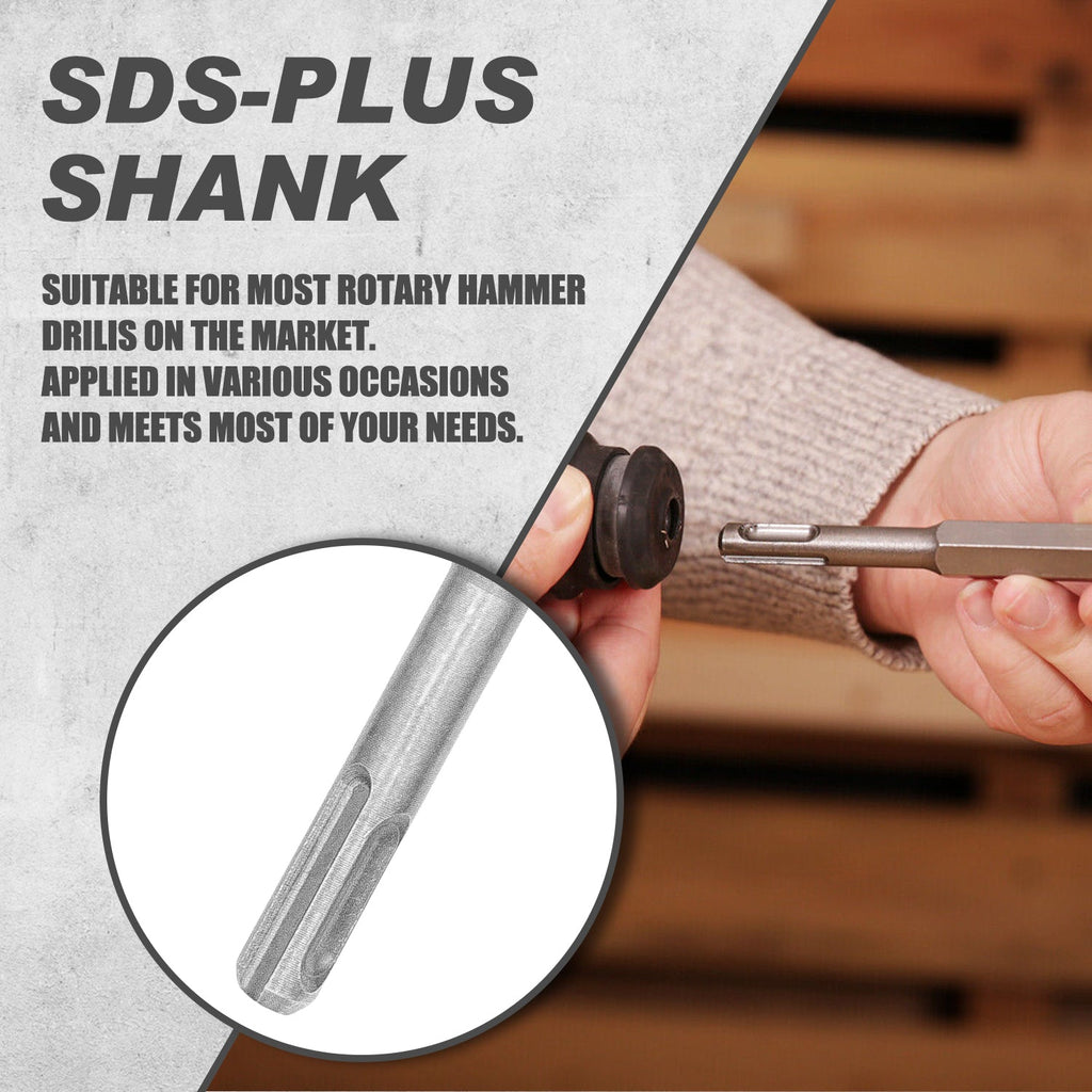TOPEX 17 Piece SDS PLUS Rotary Hammer Drill Bits Set & Chisel Bits Hole Tool Set