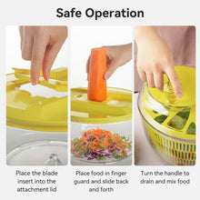 Load image into Gallery viewer, Stelive 2-IN-1 Salad Spinner Salad Spinner Vegetable Chopper Slicer Food Choppers Vegetable Slicer Fruit Cutter Food Dicer with Container Hand Guard (Yellow)