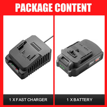 Load image into Gallery viewer, TOPEX 20V 1.5Ah Battery &amp; Faster Charger Kit