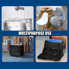 Load image into Gallery viewer, MasterSpec Black Plastic Stretch Wrap Film, 50cm x 400m Durable Packing Moving Packaging Heavy Duty Shrink Film 25U with Plastic Rotary Handle