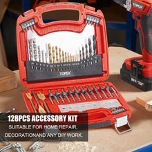 Load image into Gallery viewer, TOPEX 20V Cordless Hammer Drill Impact Driver Power Tool Combo Kit w/ Drill Bits