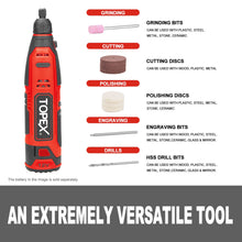 Load image into Gallery viewer, TOPEX 12V Cordless Rotary Tool Speed 5000-25000rpm Carving tool Set Grinding tool Kit - Skin Only