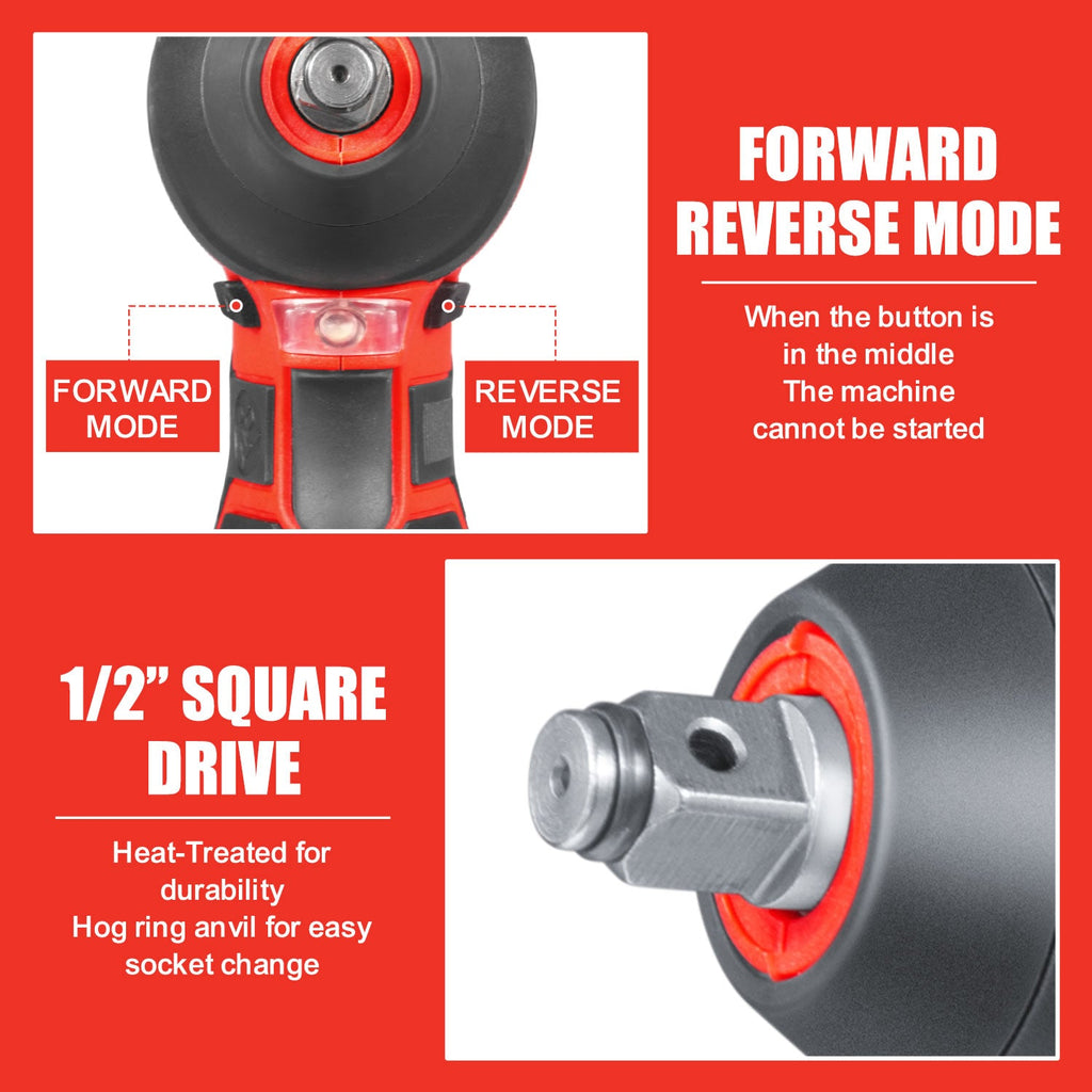 TOPEX 12V Cordless Impact Wrench with 3/8-Inch Chuck, Torque Max 120 N.m, 6 Sockets Skin Only without Battery
