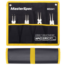 Load image into Gallery viewer, MasterSpec 7&quot; Nickel Coated Circlip Pliers Set Snap Ring Remover Rolling Pounch