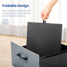 Load image into Gallery viewer, Stelive Folding Ottoman Storage Cube Footstool With Drawer Stool Blanket Box Oxford Linen 40x40x40cm