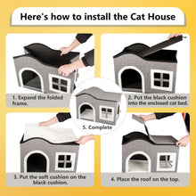 Load image into Gallery viewer, truepal Foldable Cat House Cat Cave Calming Cat Bed for Indoor Cats Washable Cat Condo with Window &amp; Doorway Anti-tip Reinforced Design Suitable for Cats &amp; Kittens (XL Size)